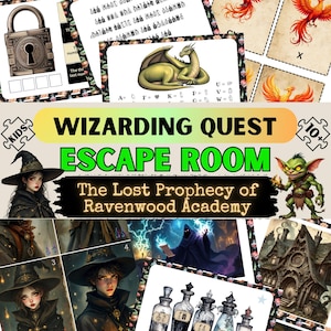 Wizard Escape Room for Kids | Magic Mystery Game for Teens an Tweens | Teenagers Escape Rooms | Printable Magic School Party Game