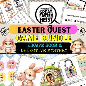 Easter Escape Room & Detective Mystery Game for Kids | Printable Party Game Bundle | Printable Party Puzzles Ages 8+ | Spring Break Kit