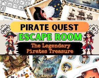 Pirate Escape Room for Kids | Printable Party Game | Birthday Puzzle Adventure | DIY At-Home Kit |  Boys 8yrs+ Birthday Escape Room Kit
