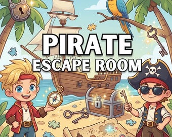 Kids Pirate Escape Room | Printable Easy Pirate Escape Rooms 6yrs+ | At-Home Printable  Adventure Game | Birthday Puzzle Kids Activity Kit