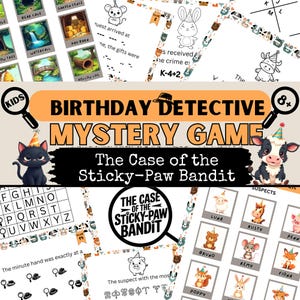 Kids Birthday Mystery Game| Cute Animals Detective Party Game| Murder Mystery Alternative for Kids 8+| Secret Agent Escape Room Kit
