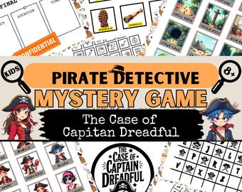 Pirate Detective Mystery Game for Kids | Birthday Treasure Hunt | Printable Puzzle Activity Kit | Escape Rooms Party Game Ages 8-13