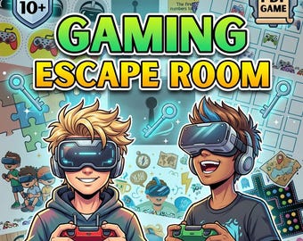 Gaming Escape Room for Kids| Boys Birthday Escape Room Kit |  Printable Gamer Birthday Party Challenge for Tweens | Puzzle Adventure 10+