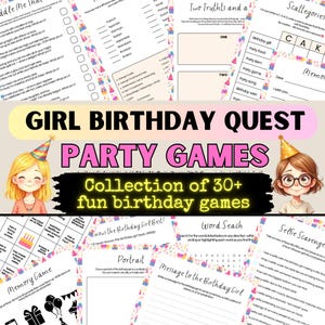 Verjaardagsspelletjes voor tieners | Leuke binnenfeestactiviteit |  30+ leuke afdrukbare activiteiten | Bundel met feestspellen voor tieners