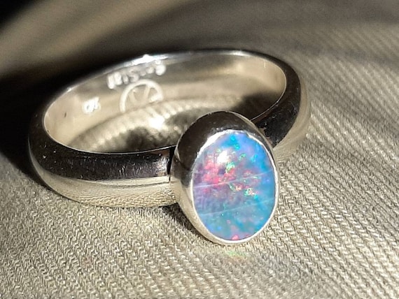 Australian Black Opal Ring Flashy Opal Ring Fire Opal Ring Rainbow Opal Gemstone Ring Best Opal Silver Ring on Etsy Handmade Opal Ring Etsy Canada