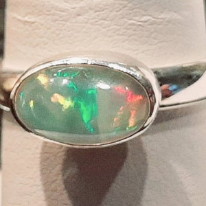 Larger Sizes Opal Ring, 925 Silver Ring, Rainbow Opal Ring, Crystal Opal Ring, Fire Opal Ring, Rainbow Opal Gemstone Ring, AAA Opal 10 x 8