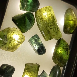 70 Cts Mixed Blue Green Colors Natural Green Tourmaline Crystal Facet Rough