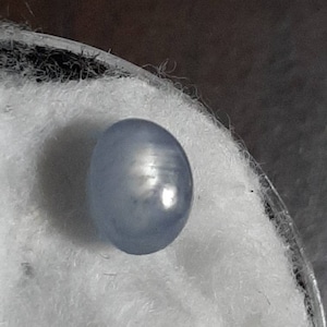 Natural Cat&#39;s Eye Light Blue Sapphire: Oval Cabochon Gemstone (1.62 ct)