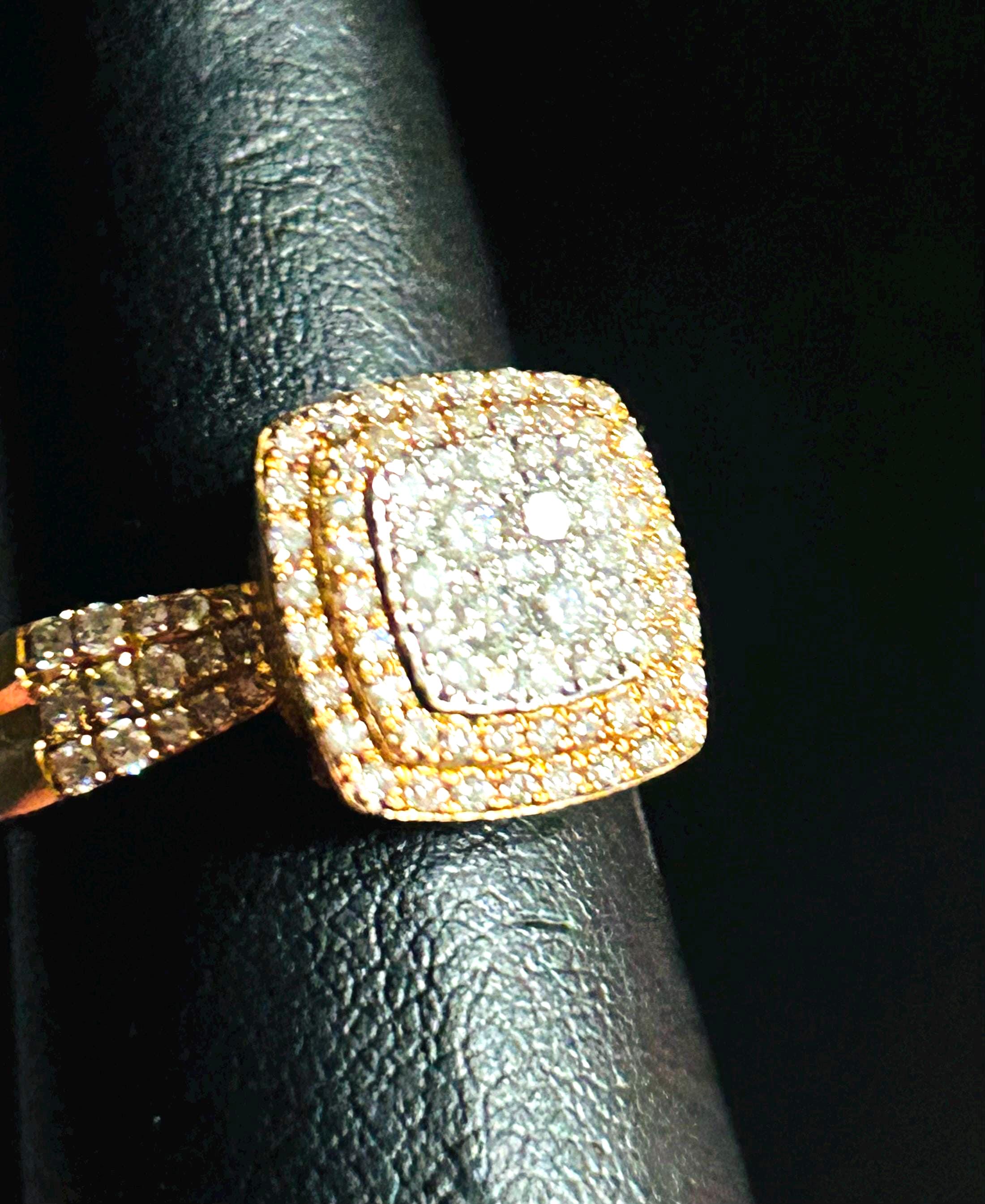 Vintage EFFY Ring, 14K Gold Rose Gold and Cluster Diamond Ring, Vintage EFFY, Classic Elegant EFFY Ring Size 7, Cluster Ring .75 ct. Diamond
