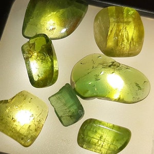40 Cts Mixed Green Colors Natural Green Tourmaline Crystal Facet Rough