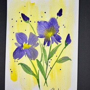 Floral pintado à mão - tamanho 5x7 cartolina