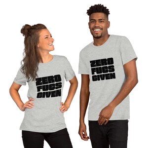 Zero Fucs Given t-shirt - black text