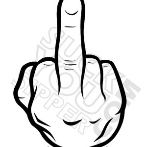 Middle Finger sticker small 2&quot;W x 2.75&quot; H Flip off sticker