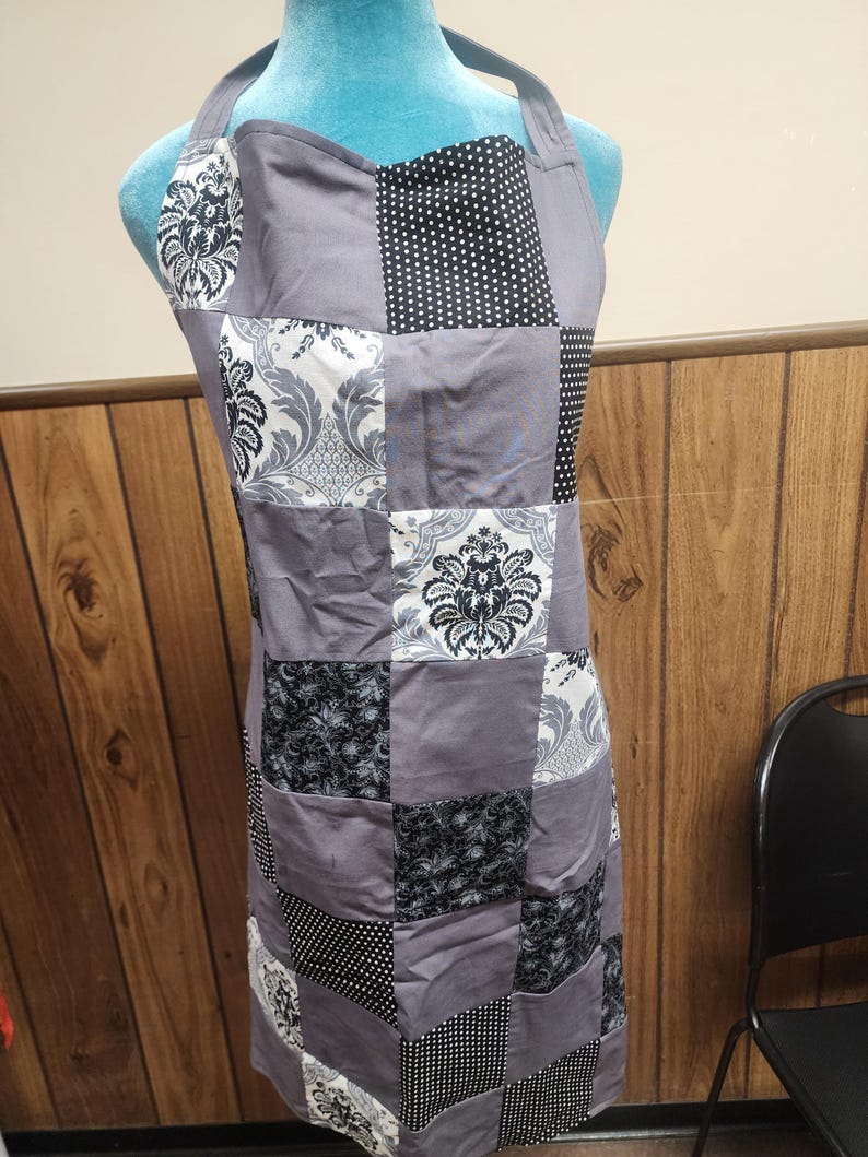 Gray Patchwork Apron image 1