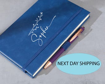 Personalized Leather Journal,Customized Leather Journal, Journal with Name, Personalized Notebook, Personalized Diary,Travel Size, Dad Gift