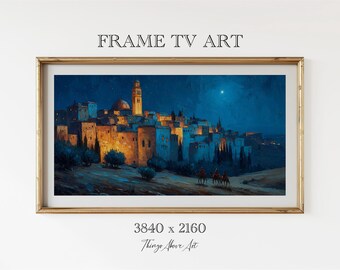 Frame Tv Art, HOLY NIGHT, Bethlehem, Christian Artwork for Samsung Frame Tv, Christmas Nativity Art Scene, Holy Family Nativity Frame TV Art