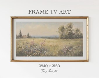 Frame TV Art Spring Wildflowers Textured Colorful Background for Samsung Frame Digital Download