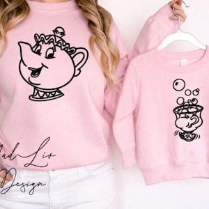 Fru Potts och Chip med bubblor SVG PNG