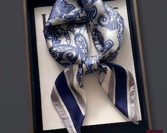 Paisley Seidenschal, Elegantes Bandana Stirnband, Hals Halstuch Wrap Accessoire