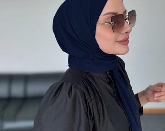 Instant Jersey Hijab: Snap Button Muslim Headscarf, Modest Khimar Scarf