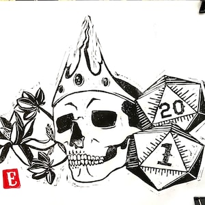 Linoleografia su carta di riso Chance senza cornice