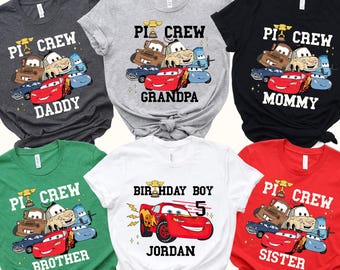 Disney Cars Birthday Boy Girl Shirts, Custom Lightning Mcqueen Birthday Family Matching  Birthday Outfits, Disney Birthday Gift