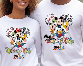 Disney Trip 2026 Custom Hoodie Sweatshirt, Personalized Family Vacation Outfit, Matching Couple Disney Shirt