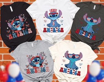 Stitch 4th of July Shirt - Disney Independence Day 2025 Shirt, 4th Of July Patriotic Disney Tee Shirt, Funny 4th of July Shirt Stitch Shirt