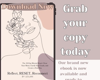 30-Day Mental Health Reset Ebook: Self-Care Journal for Millennial Women (Printable PDF Format