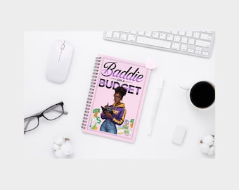 Portada de la agenda de presupuesto para chica negra: Una chica con un presupuesto limitado PNG (descarga digital)