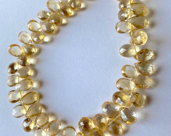 Earrings Pair Jewelry Making Wire Wrapping Loose Gemstone Briolettes 3 Pcs 15x14-17mm Citrine Quartz Faceted Fancy Briolettes