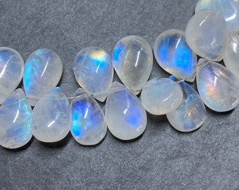 Moonstone Beads 7x5mm-9x10mm 9.5 Inches SP1236 1 Strand Excellent Quality Rainbow Moonstone Faceted Pear Beads Briolettes