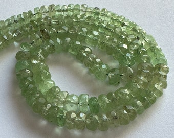 Tsavorite faceted rondelle- 3-4mm- 7 inch