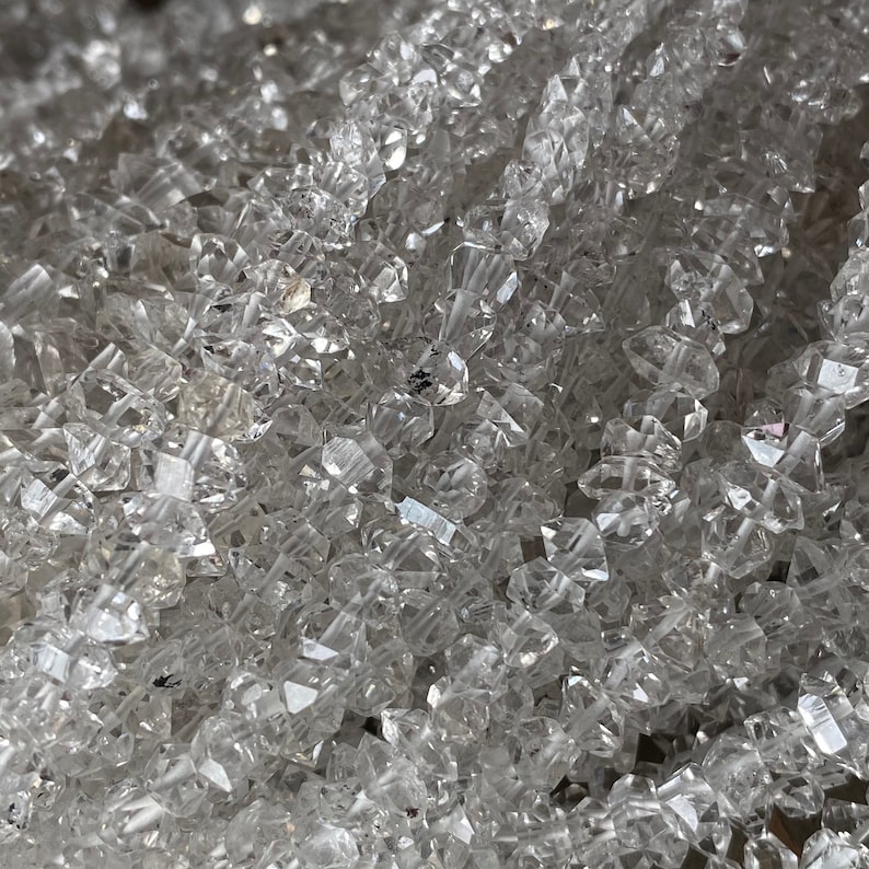 Herkimer Diamond Quartz, Diamond Quartz, Mineral, Crystal, Beads, Strand, Jewelry Making, Jewelry 画像 3