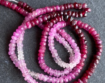 Shaded Ruby faceted rondelle- 2.5-3mm- 8 inch