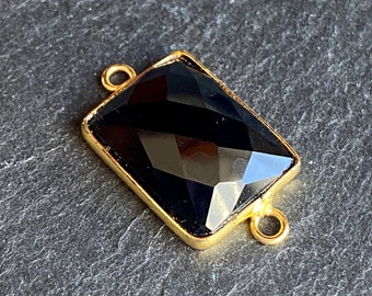 Black Spinel Gold Vermeil Rectangle Connector- last piece