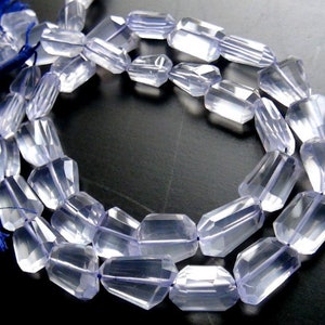 Ice Quartz step cut chunky nugget- 15-16 x 18-20mm- 8 inch