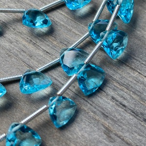 Sky Blue Hydro Quartz faceted trillion cut stone- 8x8mm- 2 Pairs