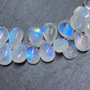 Rainbow Moonstone smooth pear briolette