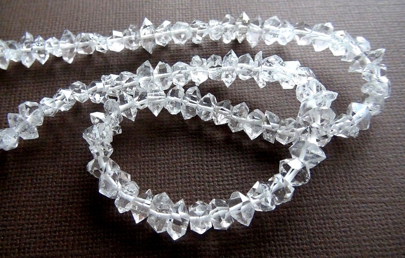 Herkimer Diamond Quartz, Diamond Quartz, Mineral, Crystal, Beads, Strand, Jewelry Making, Jewelry image 6