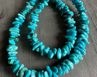 Natural Turquoise small nuggets- 7-9mm- 5 inch