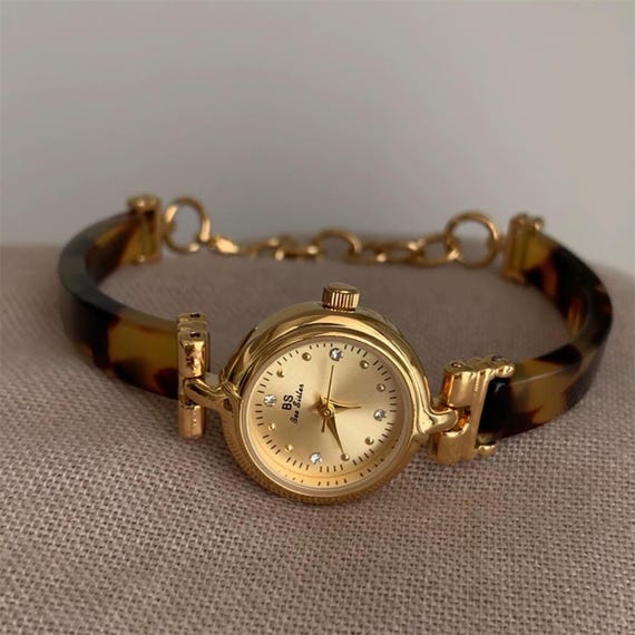 Gold and tortoise shell watch Vintage Geneva Women main image 2