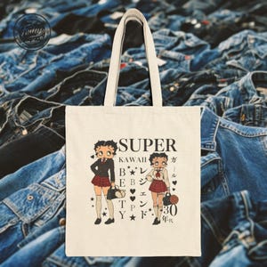 Betty Boop 2Canvas 2Canvas Baumwolltasche - Einzigartiges Geschenk für jeden Vintage Stil! Geburtstagsgeschenk, Reisen, Einkaufen.