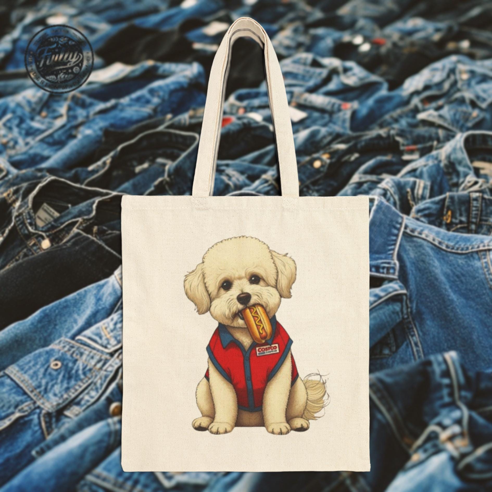 Loving Costco Poodle Vintage print Canvas Tote Bag - Costco Lover Style, Traveling , shopping  | Perfect Gift for Dog Lovers!
