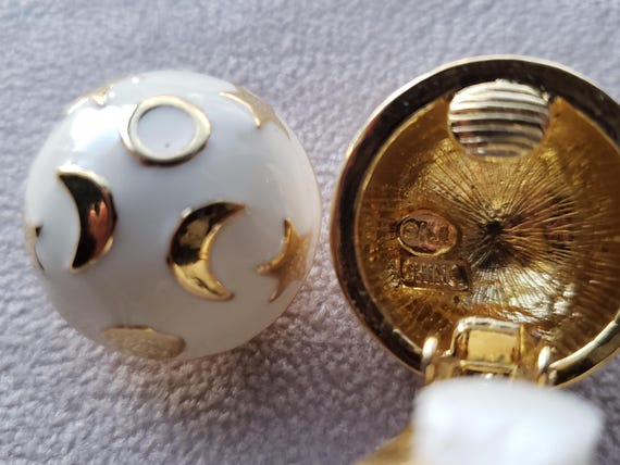 KJL Kenneth Jay Lane Signed Celestial Clip Earrin… - image 4