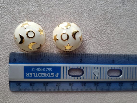 KJL Kenneth Jay Lane Signed Celestial Clip Earrin… - image 3