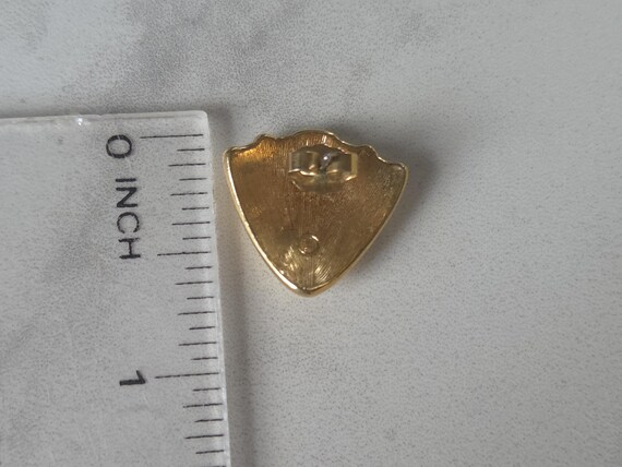 Rounded Triangle Graduated Layer White Enamel Gol… - image 4