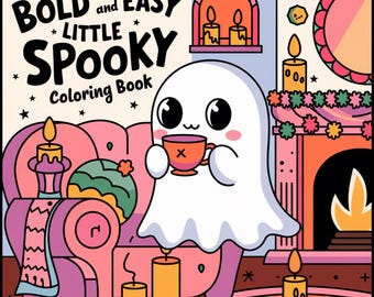 Kleurboek schattige Halloween-geesten, kleine spookachtige ontwerpen (pdf-download)