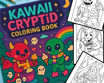 Kawaii Cryptid Coloring Pages, Cute Halloween Ghosts (PDF Download)
