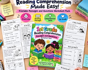 1st Grade Reading Comprehension PDF | Printable Passages & Questions | First Grade Reading Worksheets